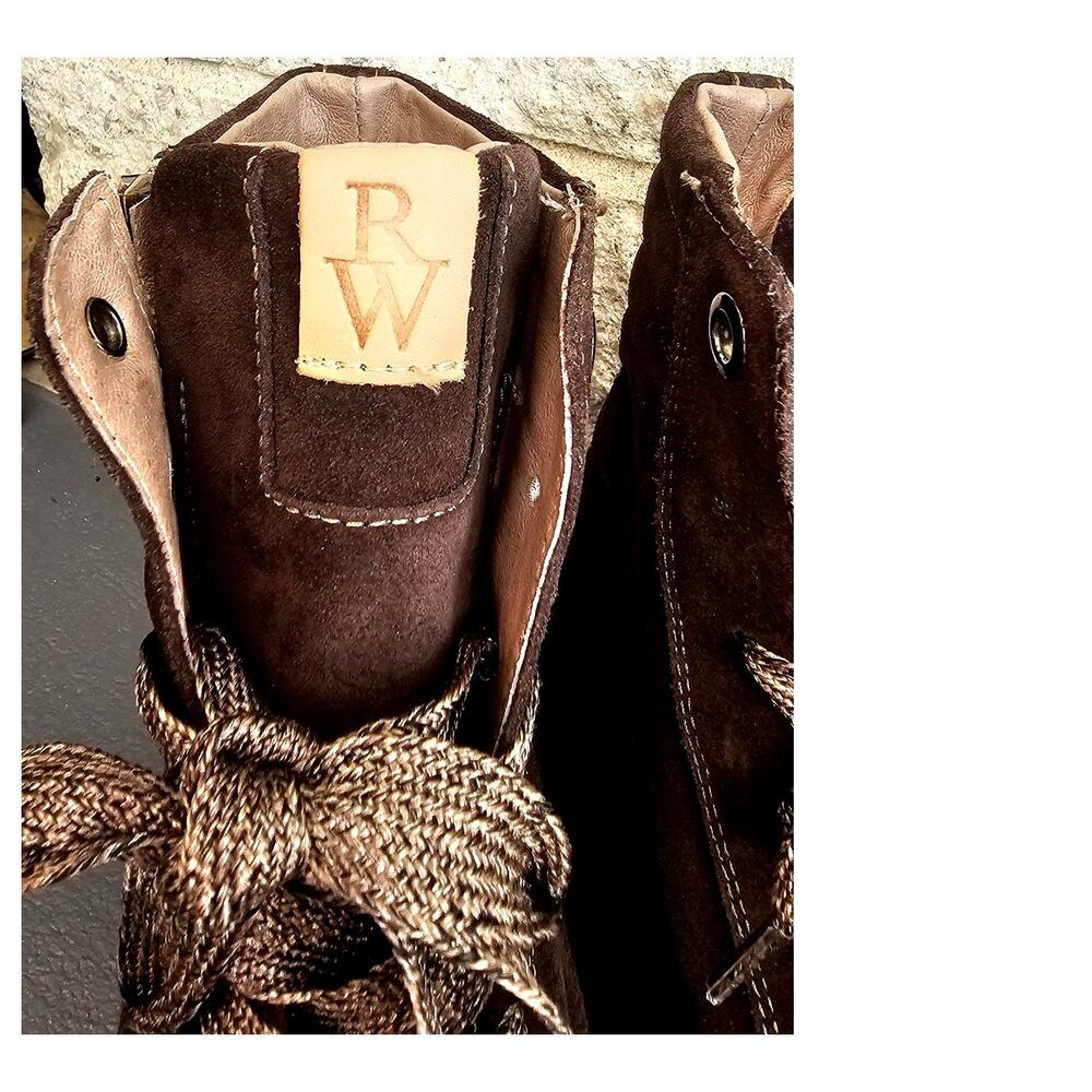 Ron White Hayley Weatherproof Suede Boots Chocolate Brown Lace Up Ankle 41 US 10 - Picture 8 of 11